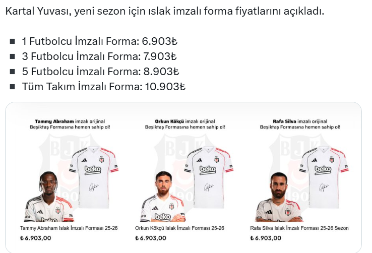beşiktaş forma
