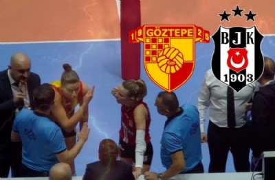 Göztepe - Beşiktaş maçında taraftarlar birbirine girdi, salon boşaltıldı